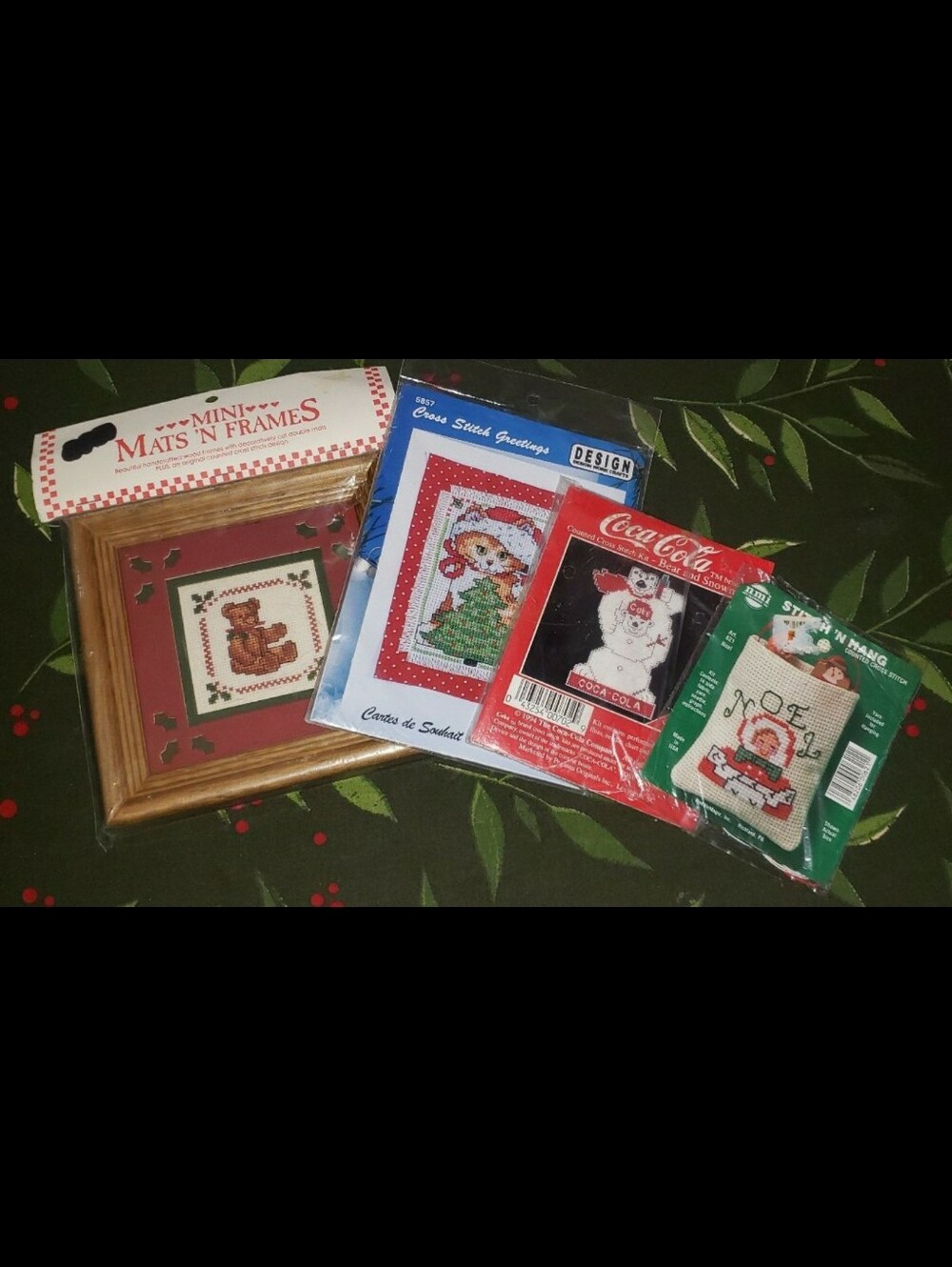 Mini Vintage Christmas Cross-Stitch Kits Lot Of Four (4)
